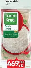 TARIM KREDİ BALDO PİRİNÇ 5 KG fiyat ve kampanya bilgisi